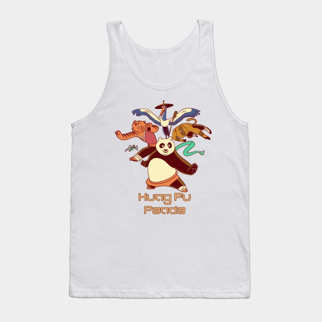 Retro Kung Fu Panda Tank Top by thelazyshibaai